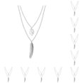 thumbnail image 1 of Sonducket Collar de cadena Hojas Joyas estéticas Gargantilla multicapa Accesorios de hojas Collares en capas Accesorios de diario Plata Plata 10Conjunto, 1 of 6