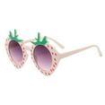 thumbnail image 4 of Almencla Girls Sunglasses Kids Party Sunglasses Sun Protection Fashion Dress up Accessory Strawberry Girls Sunglasses for Pool Outdoor Beige White, 4 of 8
