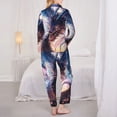 thumbnail image 6 of Goofa Urban Style Colorful Dragon Printed Women’s 2 Piece Pajama Set Super,Pajamas Women's Long Sleeve Sleepwear Soft Button Down Loungewear Pjs Lounge Set Nightwear-Medium, 6 of 9