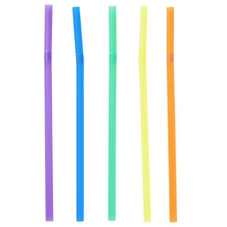 Okuna Outpost 300 Pack Long Bendy Drinking Straws, Disposable Flexible Straw  For Milkshakes, 4 Colors, 17 In : Target