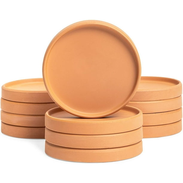 12Pack 4.5Inch Clay Terra Cotta Plant Pot Saucers, Round 12Pack 4.5Inch Clay Terra Cotta Plant Pot Saucers, Round