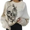 thumbnail image 2 of Sudadera con estampado de Easy Costume Graphic Tops Pullover para Khaki media cara m Yuyangstore Sudaderas, 2 of 5