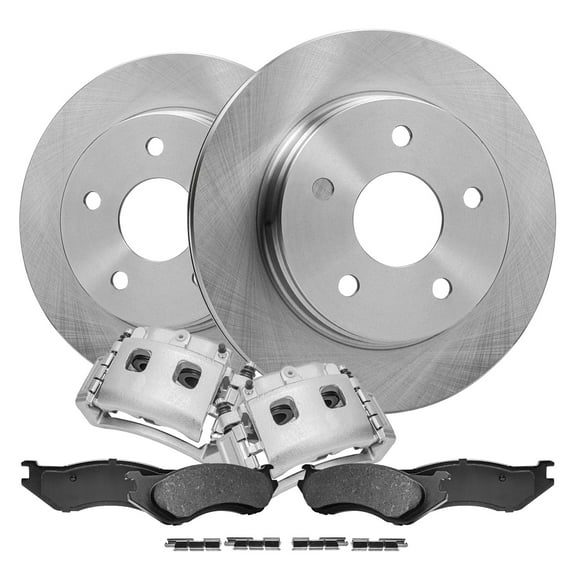 Detroit Axle - Front Brake Kit for 02-05 Dodge Ram 1500, 05-06 Durango, 13.23'' Disc Brake Rotors Brake Calipers Ceramic Brake Pads 2002 2003 2004 2005 2006 Replacement
