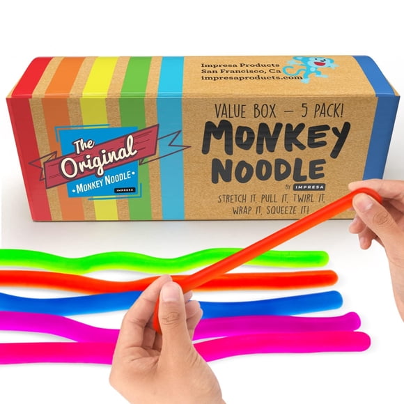 Paquete de 5 Juguetes Sensoriales Monkey Noodle para Niños Mayores de 3 Años