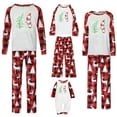 thumbnail image 6 of Christmas Family Matching Pajamas Sets Christmas PJ's Letter Print Top and Plaid Pants Jammies Sleepwear, 6 of 7