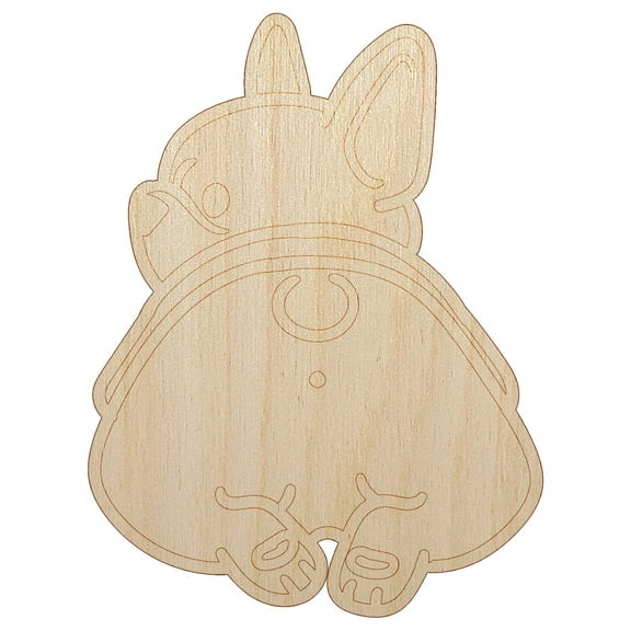 Frenchie from Behind Butt French Bulldog Dog Wood Shape Unfinished Piece Cutout Craft DIY Projects - 4.70 Inch Size - 1/8 Inch Thick