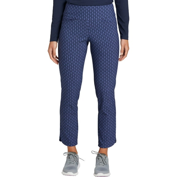Walter Hagen Women's Sculpt Pull-on Golf Pants, XXL, Argyle Geo Navy Blue