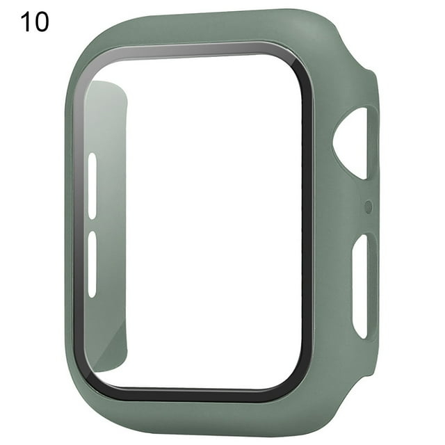 Flmtop 1 Pce Protecteur d'Écran de Montre avec Protection Globale à 360° Anti-Rayures Étuis de Montre Intelligente PC Verre Trempé Protecteur d'Écran de Montre Housse de Protection Confortable Compatible avec Apple Watch 6/Se