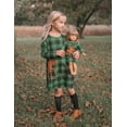 thumbnail image 3 of Leveret Girl and Doll Cotton Dress Reindeer Plaid 10 Year, 3 of 3