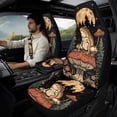 thumbnail image 2 of Xixirimido Leather Seat Cover Front Seats Only, Universal Fit Auto Front Seat Covers for Sedan Van SUV Truck 5 Pcs Set with Seatbelt Covers & Center Console Cover, Frog Mushroom Moon Starry Night, 2 of 8