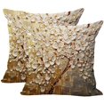 thumbnail image 1 of Funda de cojín con patrón de árboles de flores, funda de almohada para sofá, hogar, sala de estar, dormitorio, decoración del hogar, 45x45cm, juego de 2 piezas (flor de café) JFHHH pequeña, 1 of 2