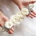 thumbnail image 6 of NUZYZ Rose Flower Faux Pearl Rhinestone Women Bride Dress Belt Girdle Waist Band Decor, 6 of 8