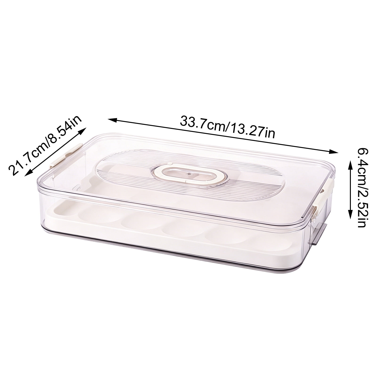 Deviled Egg Containers with Lid, Plastic Deviled Egg Platter Tray Carrier with Handle, Clear Portable Stackable Egg Holder Storage for Fridge Party Picnic C