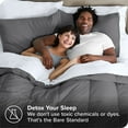 thumbnail image 3 of Ensemble de Draps 5 Pcs Bed-in-a-Bag - Simple TG, Gris avec Blanc, 3 of 7