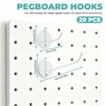thumbnail image 2 of Sekonow 20 Pack Pegboard Hooks, Metal 1/4" Peg Board Hooks with a Disk-Shaped Base for Hanging Tools, Stationer, Market,(2, 4in) 10 of Each, 2 of 7