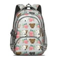 thumbnail image 2 of Cute Pitbull Terriers Dog and Flower Backpack for School,Cute School Bag,Schoolbag with Adjustable Shoulder Straps & Padded Back,16.9 Inch, 2 of 5