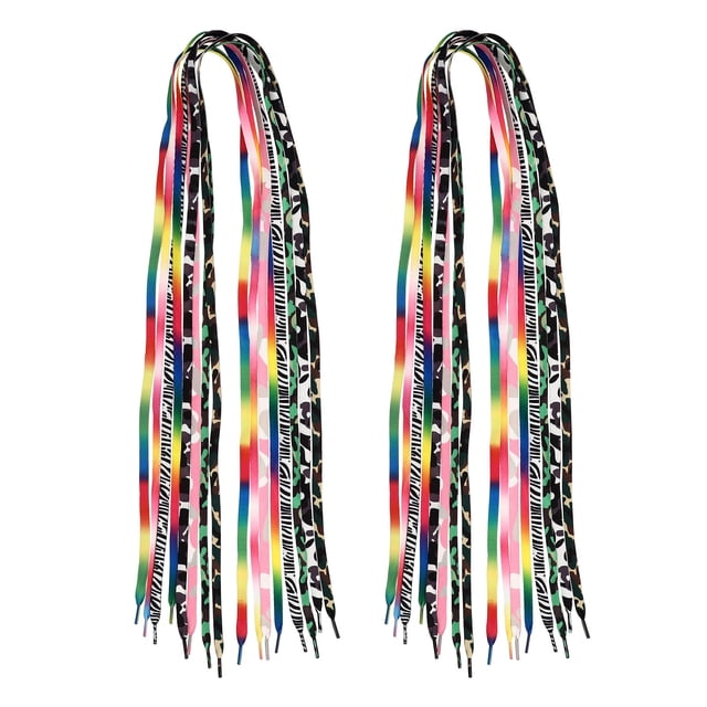 Miangastore Flat Laces Coloured Shoe Laces 8Pairs 39X0.35X0.08In Polyester