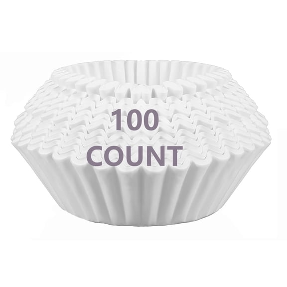 Qianglong Basket Coffee Filters 8-12 Cup, 100 Count Flat Bottom Paper Filters for Drip Coffee Makers, Compatib