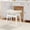 Beige Fabric With White Leg, variant on Vanity Bench Stool Linen Fabric With Walnut Color Leg, 17.3" H Saddle Upholstered Makeup Seat
