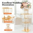 thumbnail image 4 of 5-Tier Modern Crystal Flower Stand, Gold Electroplated Iron & Acrylic, Round Design, Floor Mount, 1.2m Height, 33lbs Capacity, 4 of 11