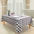 thumbnail image 3 of Checkered Tablecloth Rectangle - Stain Resistant, Waterproof and Washable Table Cloth Gingham for Outdoor Picnic, Holiday Dinner, 60 x 120 Inch, Coffee and White, 3 of 6