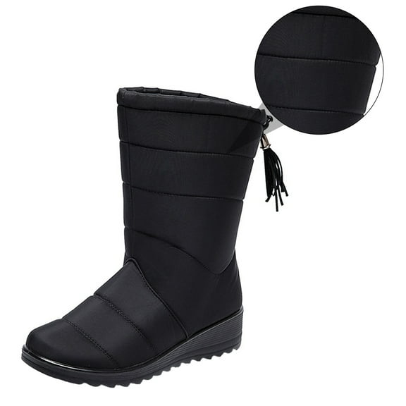 PAMINGONO 1 Pair Snow Boots for Women Warm and Waterproof Lined for Snowy Days