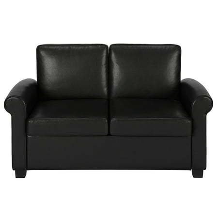loveseat sleeper sofa leather faux twin bed dhp