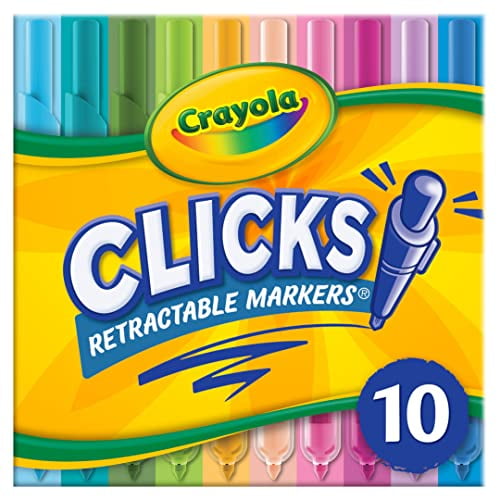 Marcadores lavables Crayola Clicks 10 colores con puntas retráctiles