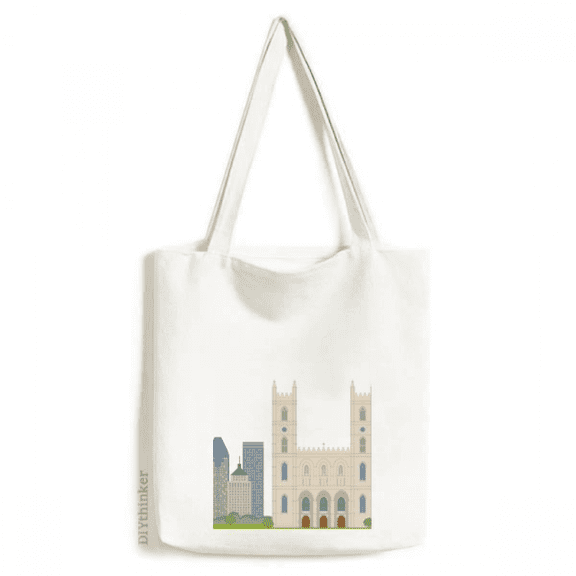 Canada Landmark and City Tote Canvas Bag Shopping Satchel Casual Handbag