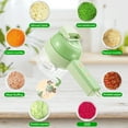 thumbnail image 3 of Slice Ease Electric Chopper, 4 in 1 Multi-Functional Portable Electric Vegetable Cutter Set, Wireless Grinder, for Home Kitchen Garlic, Peppers, Onions, Meat (Green, 2 egg beaters), 3 of 9