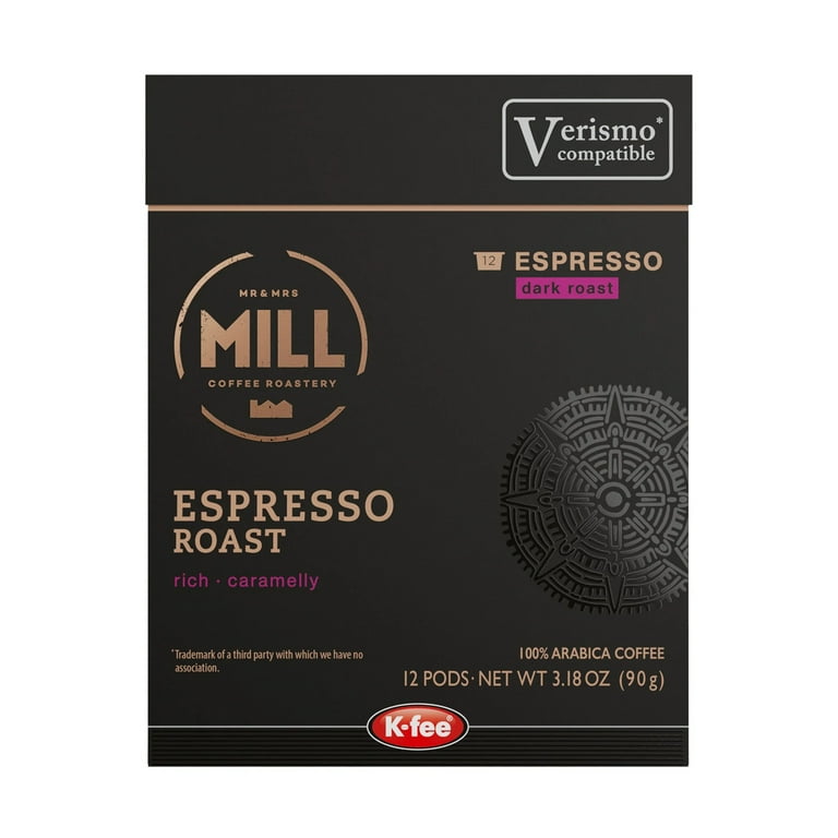 Mr and Mrs Mill Dark Roast Espresso, Verismo & K-fee Compatible