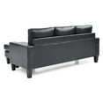 thumbnail image 6 of Glory Furniture Jenna Faux Leather Sofa Chaise in Black, 6 of 8