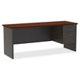 thumbnail image 2 of Lorell, LLR79162, Mahogany Laminate Comm. Steel Right-pedestal Credenza, 1 Each, 2 of 6