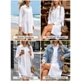 thumbnail image 6 of jinghuiyue Women's Button Down Shirt Dresses Long Sleeve Oversize Blouse Casual Long Shirts with Side Pockets XL, 6 of 7