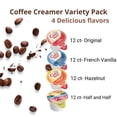 thumbnail image 2 of Coffee Liquid Creamer Singles Variety Pack,48 ct, 4 Flavors x 12 Each, Original, French Vanilla, Hazelnut, O Lakes Mini Moos Half and Half + BestBonus4U Coffee Stirrer Spoon, 2 of 7