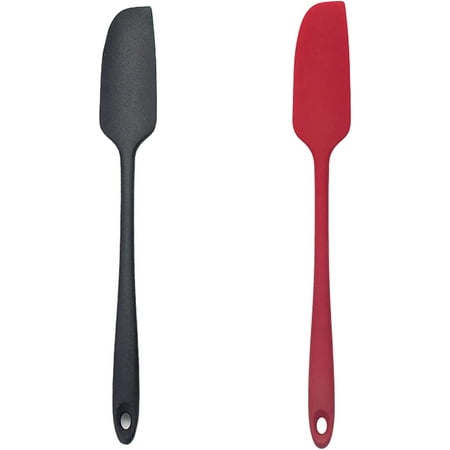 

2 Pcs Silicone Jar Spatula Long Handle Non Stick Silicone Spatula Scraper Cake Spatula Heat Resistant Silicone Baking Scraper Stirring Spatula Dishwasher Safe Seamless Rubber Spatulas For Cooking