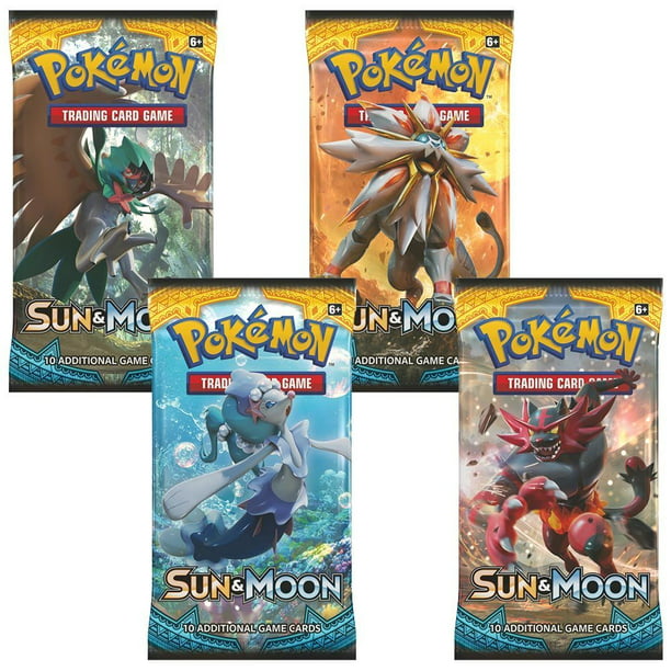 parlement Dekking Excursie Pokemon TCG: Sun & Moon Booster Pack Collection Moon (4 Pack) - Walmart.com