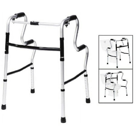 Lumex UpRise Single Release Folding Walker Adjustable Height Aluminum 400 lbs. 32 to 39 Inch 1 Count