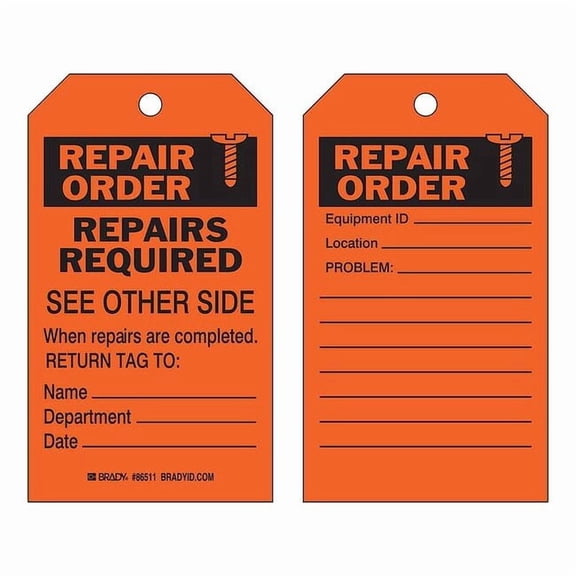 Brady Inspection Tag,7inHx4inW,HD Poly.,PK10 86511