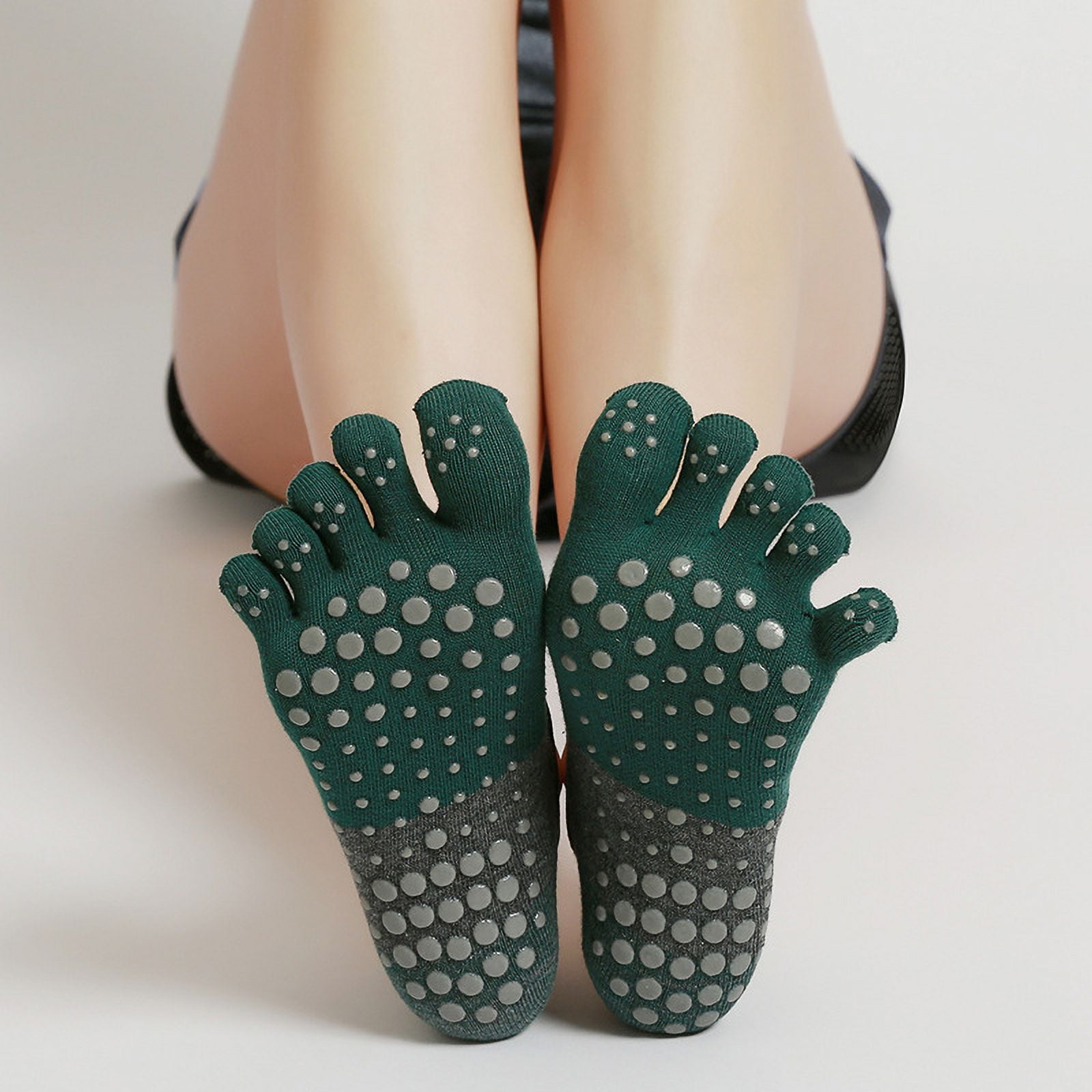 Lot De 5 Paires Chaussettes Antidérapantes Yoga Femme - Taille 37-42 - Pour Pilates, Danse, Maison