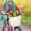 thumbnail image 3 of Front Handlebar Wicker Bike Basket Kids Rattan Detachable Basket Container for Children Balance Tricycle Easily Install Woven Accessory White, 3 of 8
