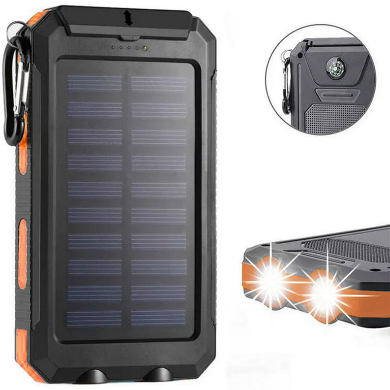 NIFFPD Solar Charger,Power Bank, 8000mAh Portable Charger Compatible with  iOS & Android Black 