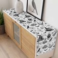 thumbnail image 6 of Black White Halloween Table Runner Minimalist Horror Skull Tablerunners 18 x 72 Inch, Table Decorations Tabletop Scarf for Summer Gathering Holiday Farmhouse Kitchen Dining Decor, 6 of 8