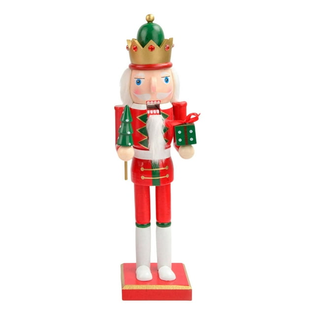 GUOOL 15 Inch Christmas Soldier, Doll Shape Puppet Toy, Wooden Soldier for Office Desk B