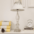 thumbnail image 6 of Rustic Vintage Table Lamp with Distressed White and Blue Shade, Elegant Base Design, 28.54" Height, 1pc, 6 of 6