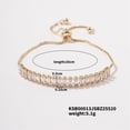 thumbnail image 5 of Xiao Hua Pulsera de cuentas hecha a mano, adecuada tanto para hombres como para mujeres, pulsera ajustable sencilla y asequible con circonitas rectangulares de 2,5 x 5 (azul), 5 of 5