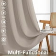 thumbnail image 4 of Chyhomenyc Stone Beige Curtains 63 Inches Long, Light Filtering Thermal Insulated Energy Saving Solid Soft Privacy Rod Pocket Window Curtains for Living Room Bedroom, Each 40Wx63L Inch, 2 Panels, 4 of 8