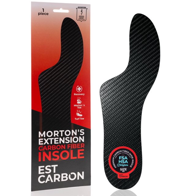 Mortons Extension Carbon Fiber Insole 1pc | FSA Eligible | Mortons Extension Orthotic Rigid Shoe Insert Carbon Insole Composite Big Toe Insert for Hallux Rigidus, Turf T