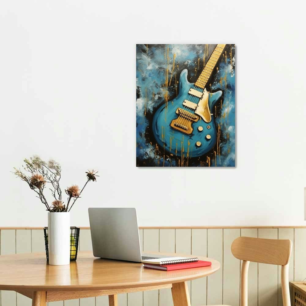 ONETECH Music Canvas Wall Art Guitar Painting on Canvas