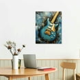 thumbnail image 3 of Nawypu  Music Canvas Wall Art Guitar Painting on Canvas Abstract Teal and Gold Pub Bar Decor Artwork Framed Ready to Hang, 3 of 5